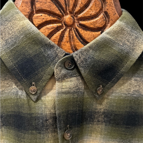 Men’s Weatherproof  Flannel Cotton/ Polyester Long Sleeve Multi Green Shirt N - Picture 5 of 9